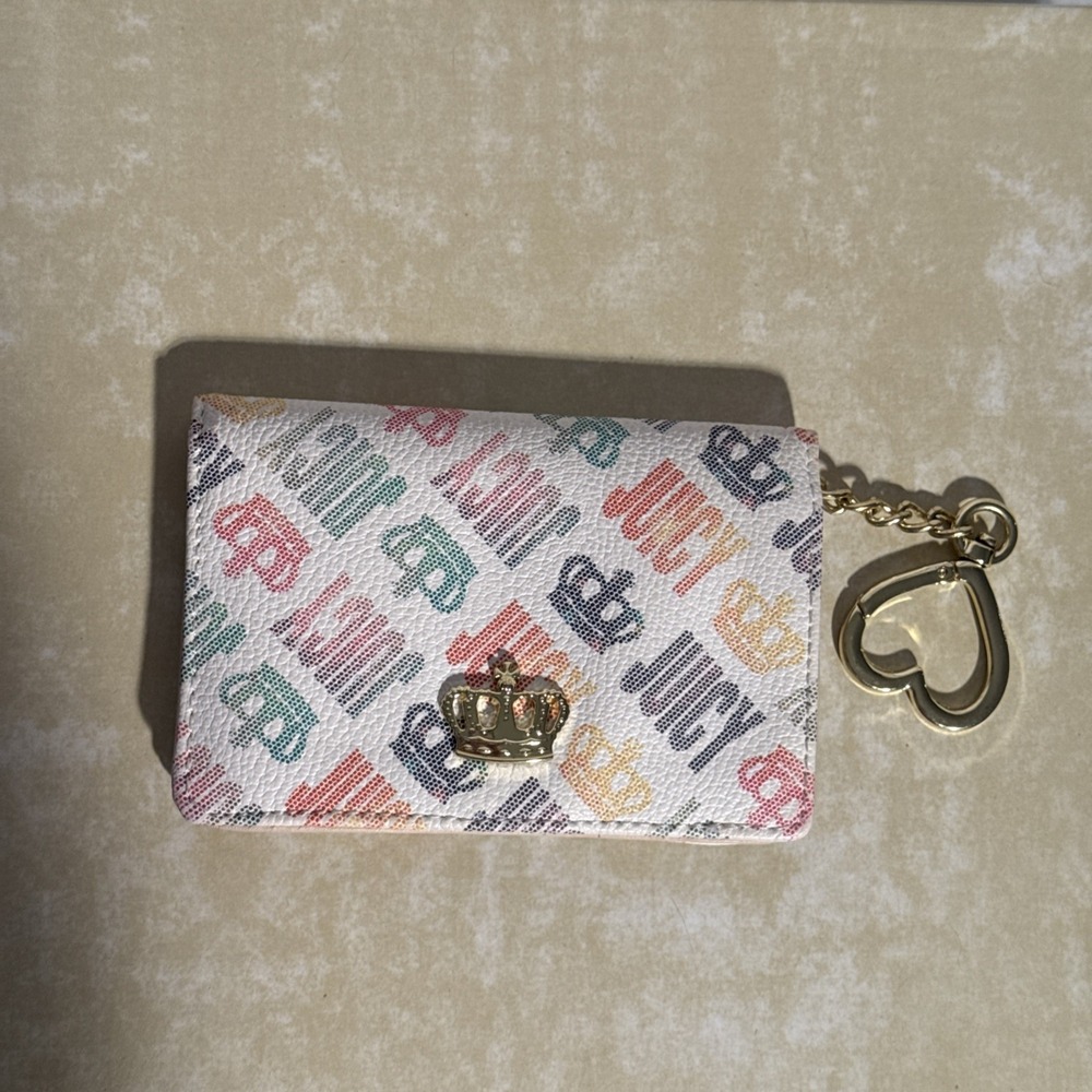 Juicy by Juicy Couture  Credit Card Case‎ Wallet Multi Crown Heart Key Chain